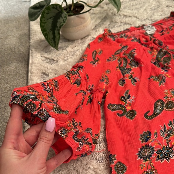 Anthropologie peasant smocked paisley blouse. P women’s size Large. Boho naif - Picture 9 of 9